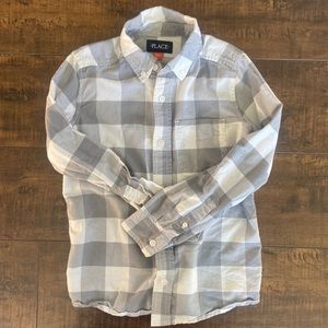 Perfect Condition Children’s Place Grey Plaid button down shirt